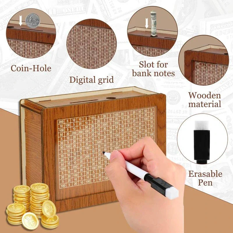 QUICKMART™ Premium Wooden Money Bank